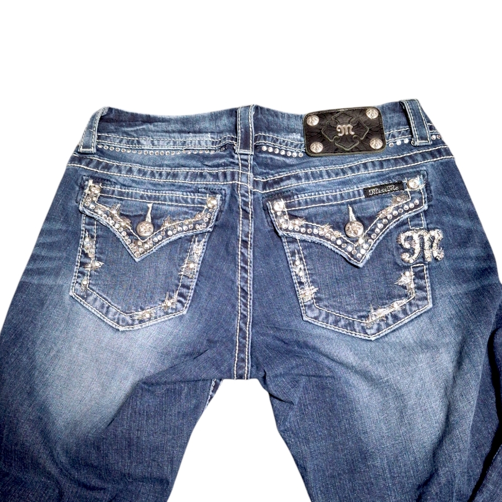 MISS ME Blue Denim Jeans Sz 28 JE8015E2N Easy Boot Cut Inseam 29